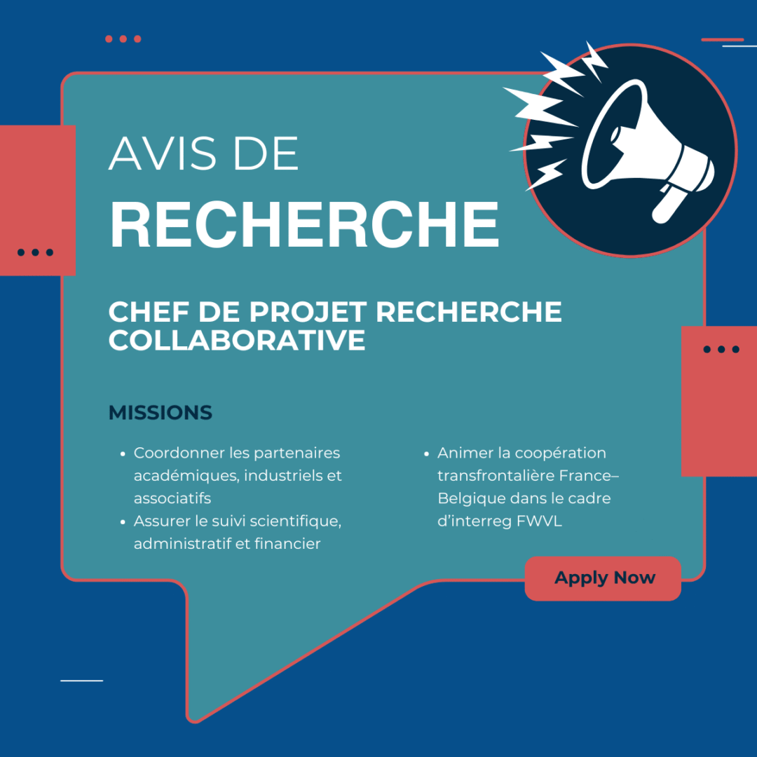 Le CHU de Lille recrute son Chef de projet recherche collaborative pour manager le projet INTERREG ALCOVE !